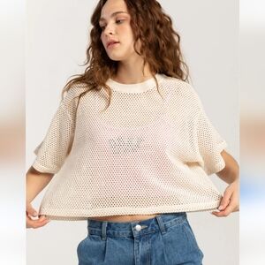 Womens Crochet Knit Crop Beach Tops